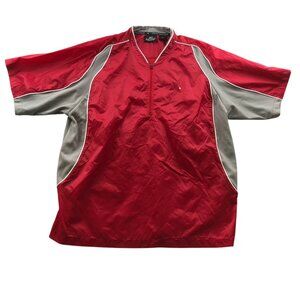 Mizuno Teamwear Mens Jersey T-Shirt Size XL V-Neck Activewear Red Gray Pullover